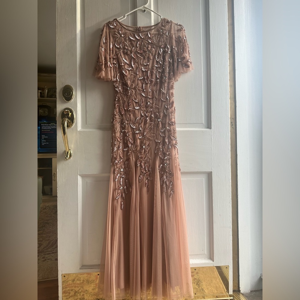 Adrianna Papell pink petite gown